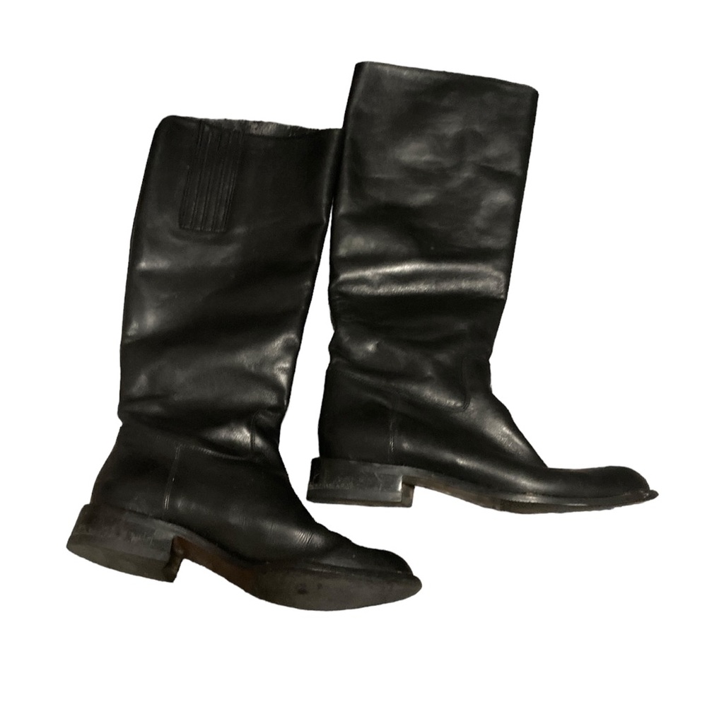 SUDINI Vintage Black Italian Leather Moto Boots-SEXY & FIERCE! Size 8.5 -